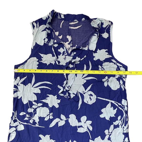 NWT V Neck Floral Print Sleeveless Ruffled Mini Dress (size XL) - Picture 9 of 10